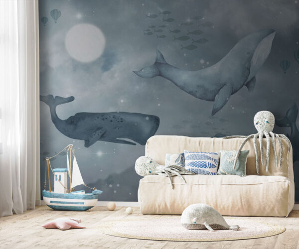 Whale swimming in the water Wall murals Whale swimming in the water
