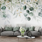 Wall murals Elegant foliage and floral arrangement.