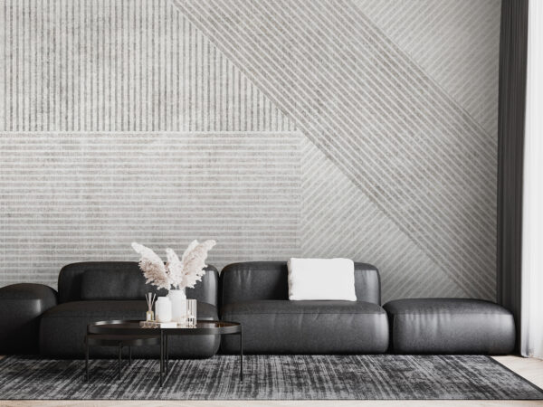 Grey and white striped pattern Wall murals Grey and white striped pattern