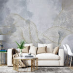 Wall murals Elegant waves on a textured backdrop.