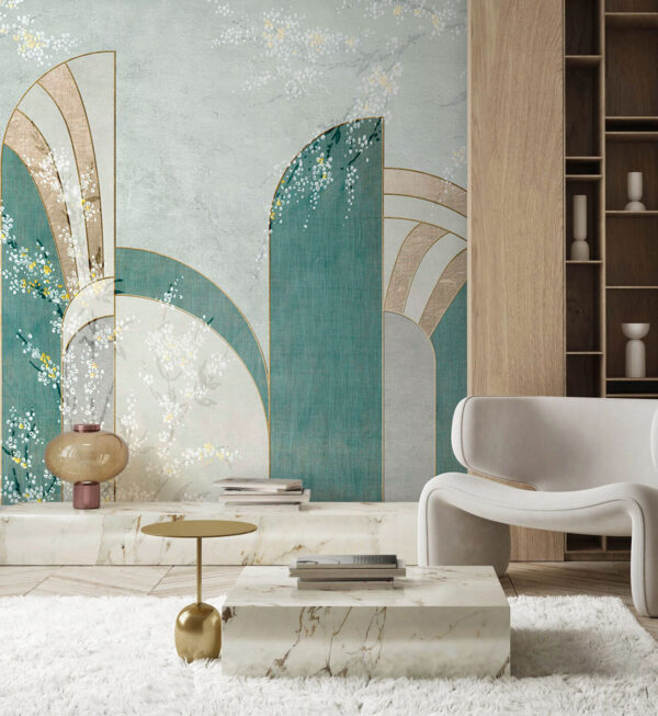 Abstract arch with floral accents Wall murals Abstract arch with floral accents
