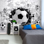 Wall murals Black and white football ball