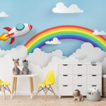 Wall murals Rainbow and clouds in the sky