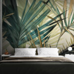 Wall murals Abstract tropical leaves pattern design.