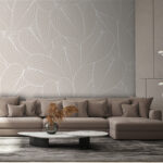 Wall murals Elegant leaf pattern in soft shades.