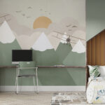 Wall murals Biplanes soar over snowy peaks