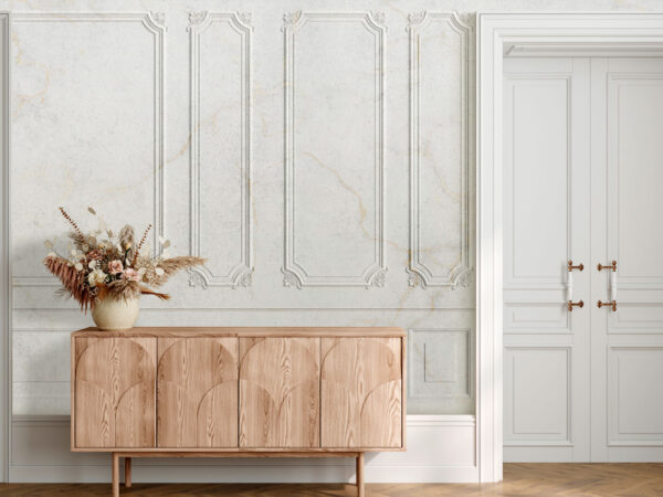 Elegant white marble wall detailing Wall murals Elegant white marble wall detailing