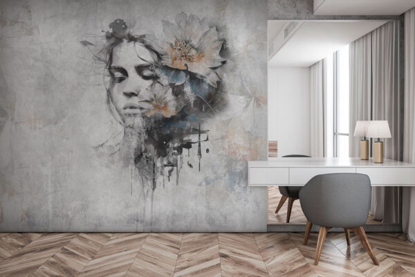 Wall murals Woman's face with flowers (SKU: u96118) Wall murals Wall murals Woman's face with flowers (SKU: u96118)