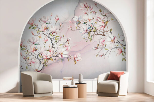 Delicate blossoms on branches Wall murals Delicate blossoms on branches
