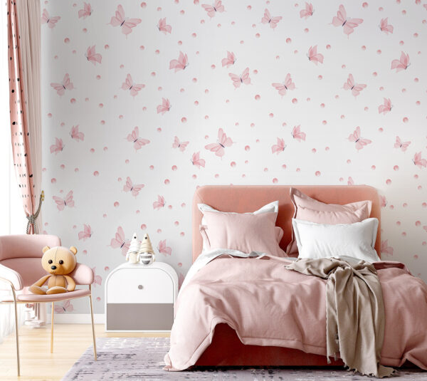 Pink butterfly with black wings Wall murals Pink butterfly with black wings