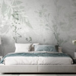 Wall murals Elegant leaves on textured background.