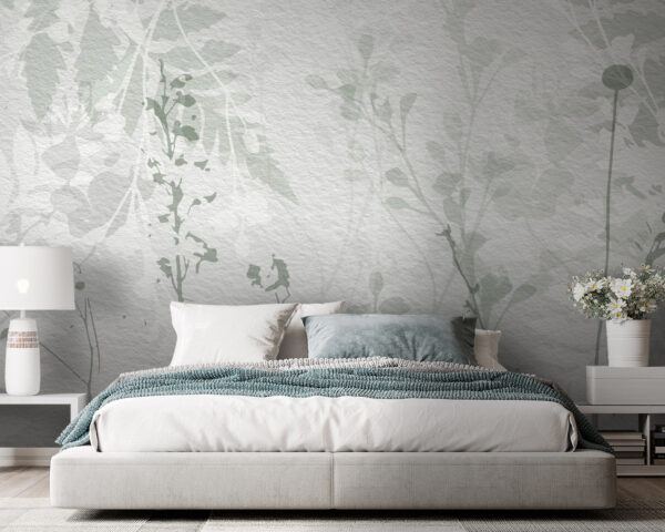 Elegant leaves on textured background Wall murals Elegant leaves on textured background