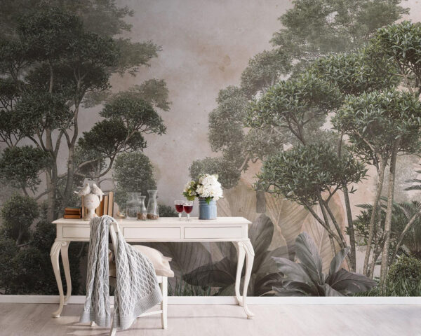 Lush trees in tranquil scenery Wall murals Lush trees in tranquil scenery