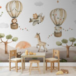 Wall murals Monkey riding a zebra