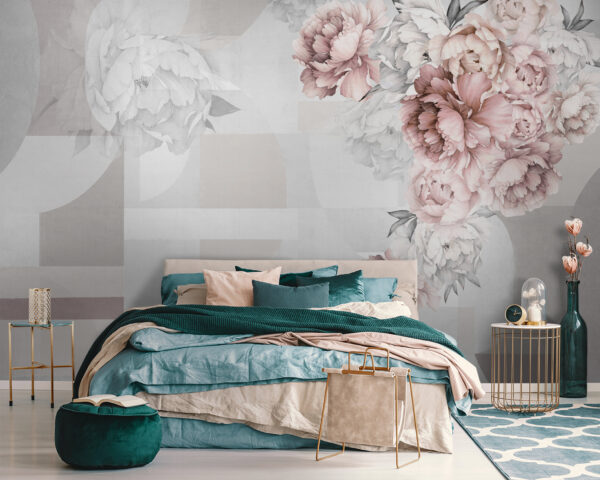 Abstract florals with soft pastel tones Wall murals Abstract florals with soft pastel tones
