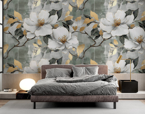 Wall murals Delicate flowers with artistic flair Wall murals Delicate flowers with artistic flair