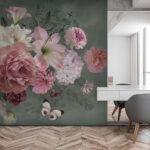 Wall murals Elegant bouquet with a delicate butterfly.