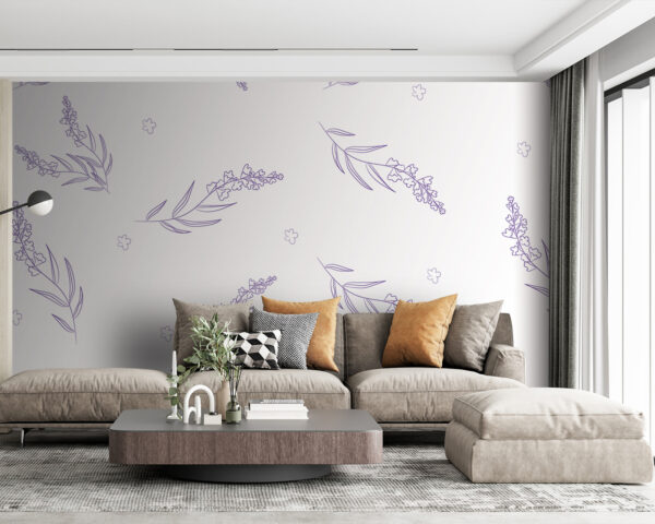 Wall murals Pattern of purple flowers Wall murals Pattern of purple flowers