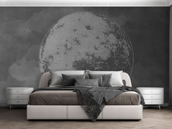 Wall murals Textured moon with cloudy backdrop (SKU: u95718) Wall murals Wall murals Textured moon with cloudy backdrop (SKU: u95718)