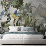 Wall murals Colorful parrot flying in the air