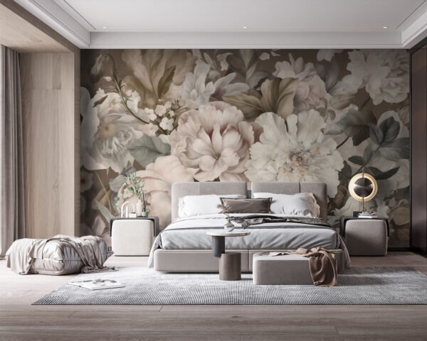 Elegant floral design with butterfly Wall murals Elegant floral design with butterfly