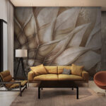Wall murals Intricate geometric flower pattern design.