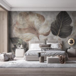 Wall murals Elegant leaves with intricate veins.