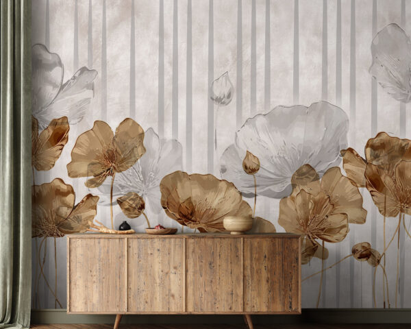 Wall murals Wallpaper with flowers