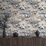 Wall murals Intricate floral design in soft tones.
