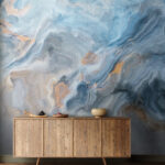 Wall murals Abstract swirls in soft hues.