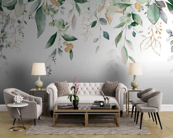 Elegant foliage with delicate accents Wall murals Elegant foliage with delicate accents