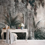 Wall murals Painting of a plant in front of an arch