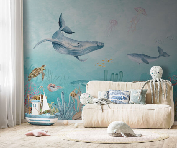 Underwater life with vibrant creatures Wall murals Underwater life with vibrant creatures