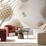 Wall murals White sphere with many triangles