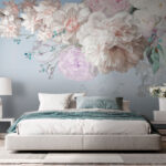 Wall murals Soft blooms on a gentle backdrop