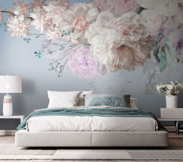 Soft blooms on a gentle backdrop Wall murals Soft blooms on a gentle backdrop