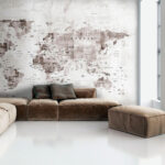 Wall murals Vintage world map with continents.