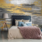 Wall murals Abstract metallic brush strokes pattern.
