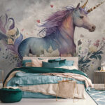 Wall murals White flower with yellow center