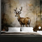 Wall murals Deer standing quietly in forest