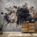 Wall murals Vintage floral painting in muted tones