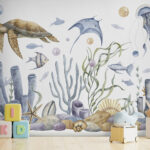 Wall murals Underwater scene with marine life.