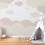 Wall murals White and pink clouds