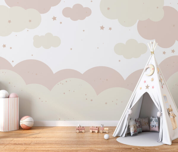 White and pink clouds Wall murals White and pink clouds