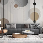 Wall murals Geometric patterns with warm tones.