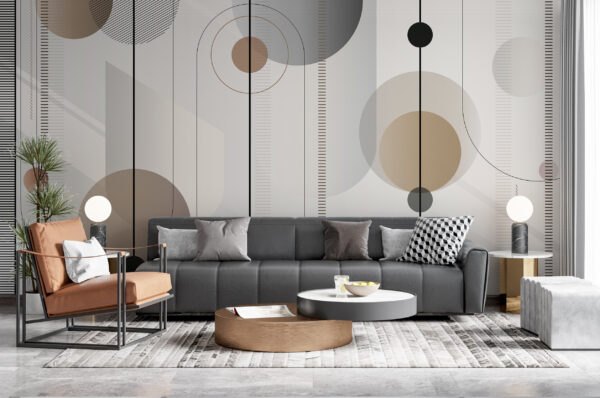 Wall murals Wall murals Geometric patterns with warm tones. (SKU: u95379)