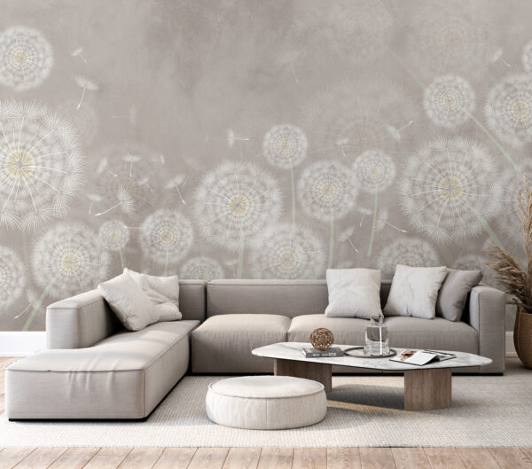 Dandelions dancing in the breeze Wall murals Dandelions dancing in the breeze