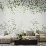 Wall murals Leaves forming a natural border design.