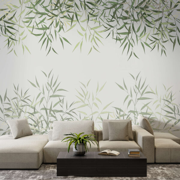 Leaves forming a natural border design Wall murals Leaves forming a natural border design