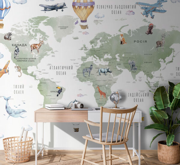 Hot air balloon with flags Wall murals Hot air balloon with flags